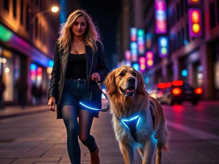 reflective harness, LED dog leash